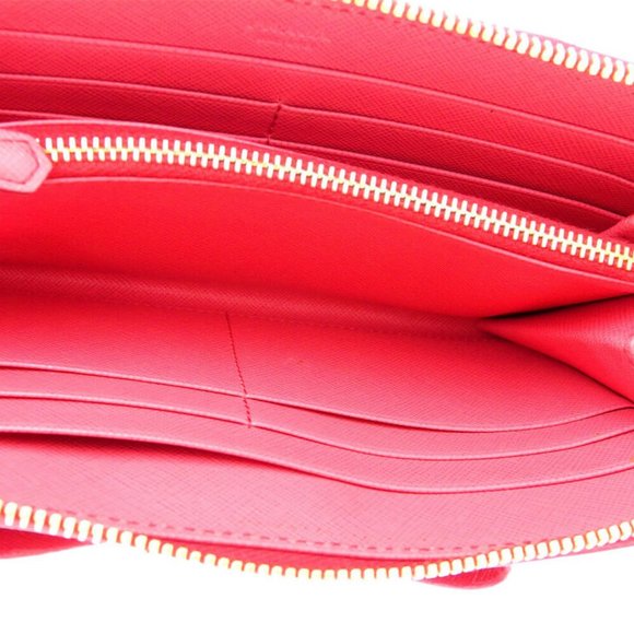 PRADA Purse ribbon pink Safi Arno Leather Authentoc used